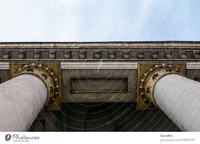 antique columns of an old building Arc abstract ancient arch architecture backdrop background ball bottom view brown city close close up color concrete decor