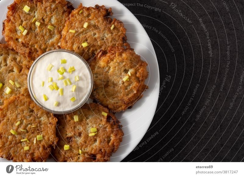 Traditional Jewish latkes or potato pancakes hanukkah potatoes onion israel jewish food boxties levivot egg delicious deruny raggmunk dish fried homemade