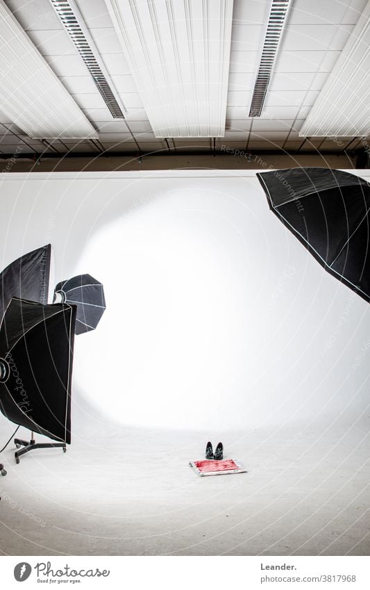 photo studio Photography Photographic studio clearer Paper bag shopping bag Shock Model Footwear Red Studio shot