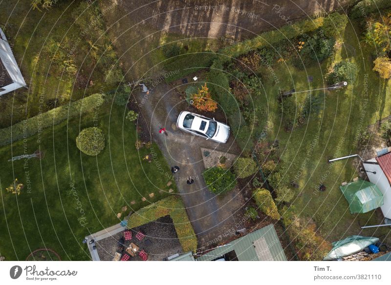 a car stands in a garden landscape Brandenburg Mercedes Garden DJI drone Nature Exterior shot Colour photo Day Deserted Landscape Environment Tree Forest Plant