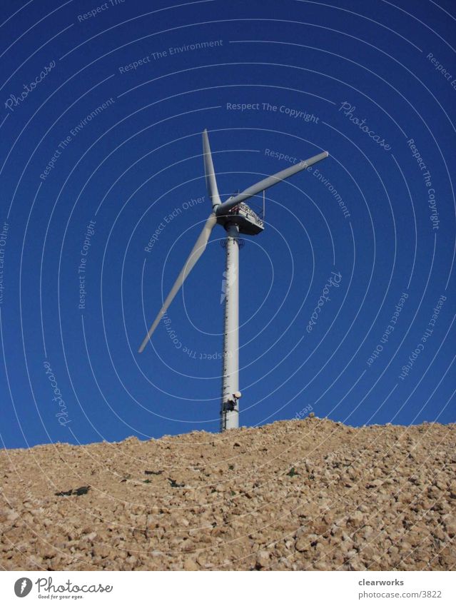 windmill Electrical equipment Technology Nature Blue Sky