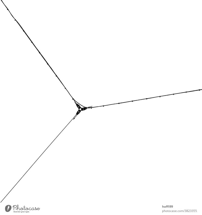 Catenary in harmony - minimalism in everyday life Wire Transmission lines Empty Power transmission Line Cross Cable Steadfastness Electricity intersect