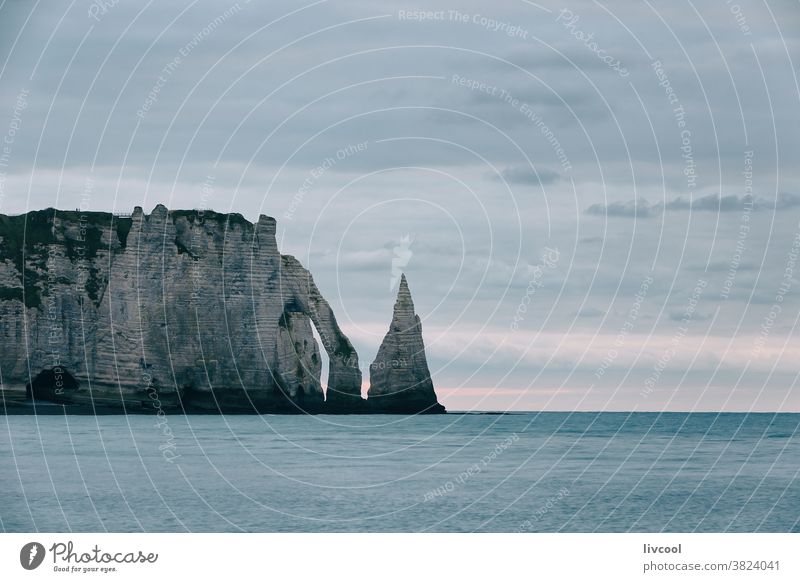 Cliffs of Etretat - Normandy porte daval landscape blue hour la porte damont coast beach cliffs scene clouds sea seashore outdoors twilight afternoon romantic