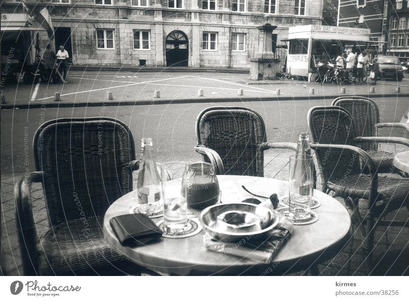 hollandowater Café Netherlands Sidewalk café Europe Black & white photo Water Old town Street