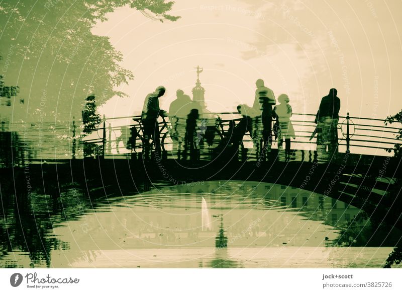 2500 visitors across the mirrored cast-iron bridge Tourist Attraction Charlottenburg Lanes & trails Historic Reflection World heritage Silhouette Park