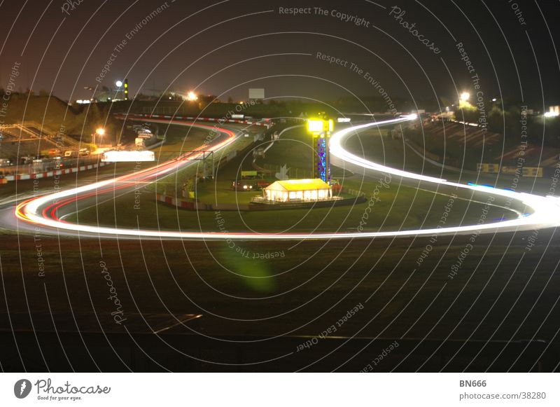 33rd ADAC Zurich 24 hours race Nürburgring Night Long exposure Automobile breakdown service Motorsports 24h hairpin bend Circle Turnaround