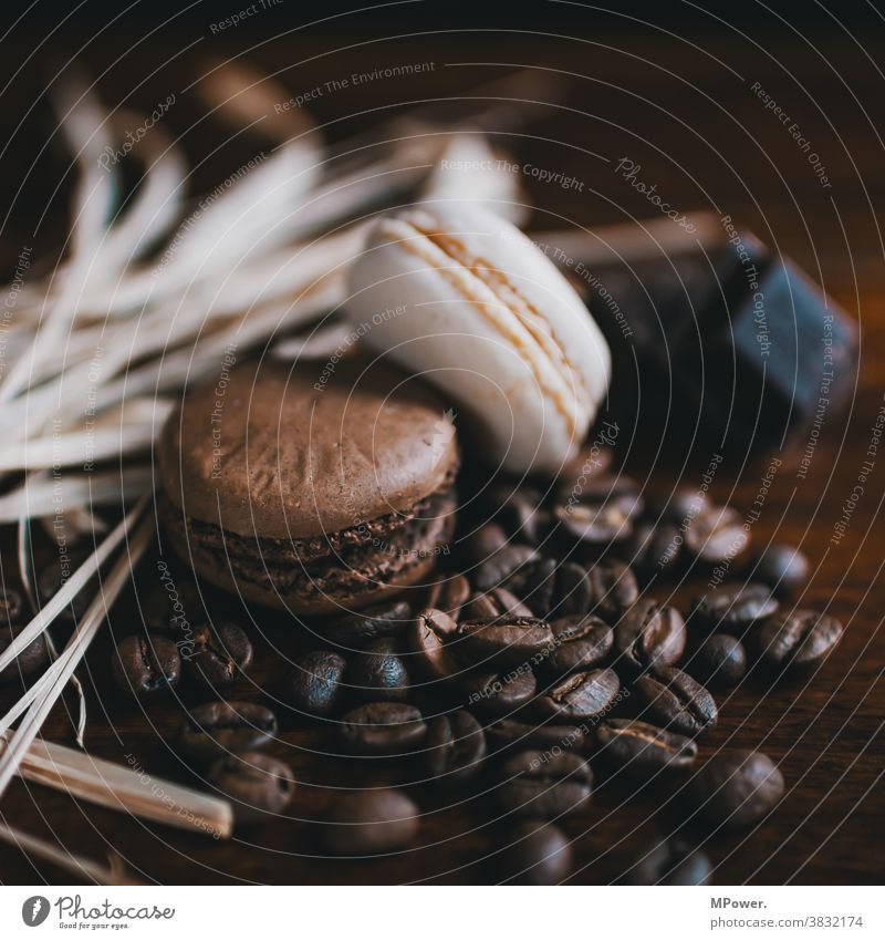 biscuits and coffee Coffee Coffee bean Brown Café Espresso Beans Caffeine Close-up roasted Macro (Extreme close-up) Food sweet dish sweets Aromatic