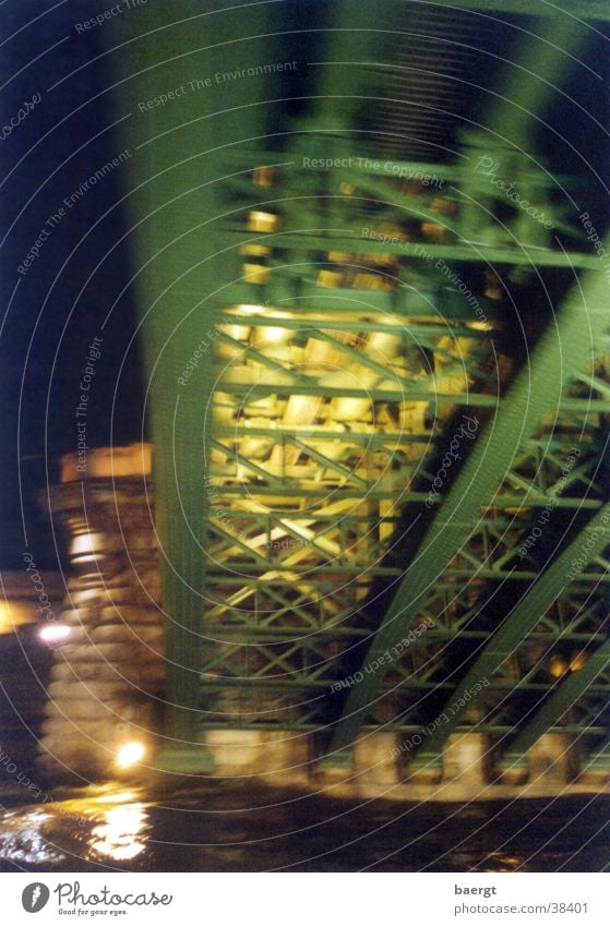 His Bridge in Paris at Night II Seine Flood Water