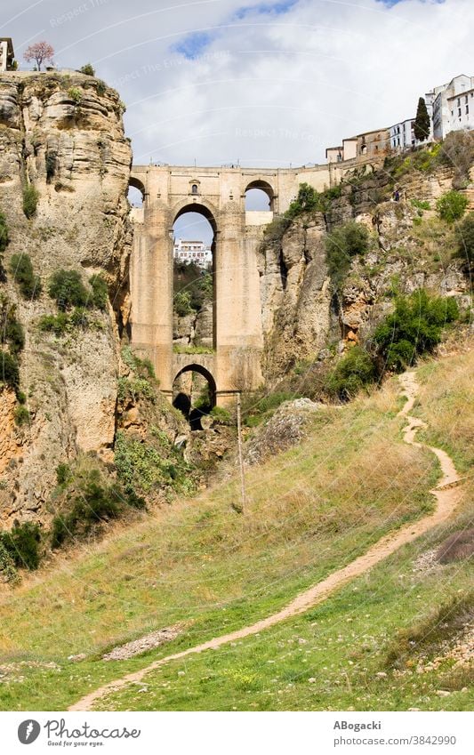 Ronda Bridge in Andalusia, Spain new bridge puente nuevo ronda stone spain landmark monument historic building structure old spanish heritage tourist attraction