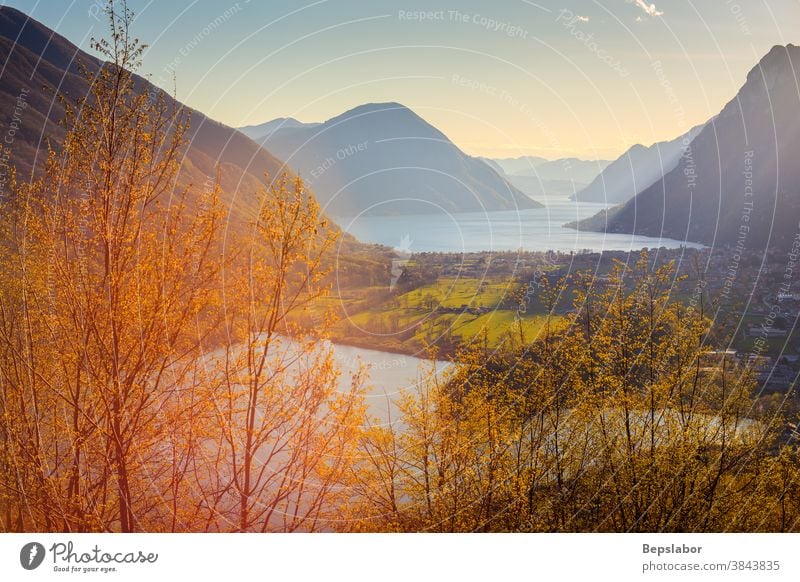 View of the Lake Lugano and Lake Piano, Italy Romazza lake alps destination europe european italy landscape lugano lake monte mountain nature panorama panoramic