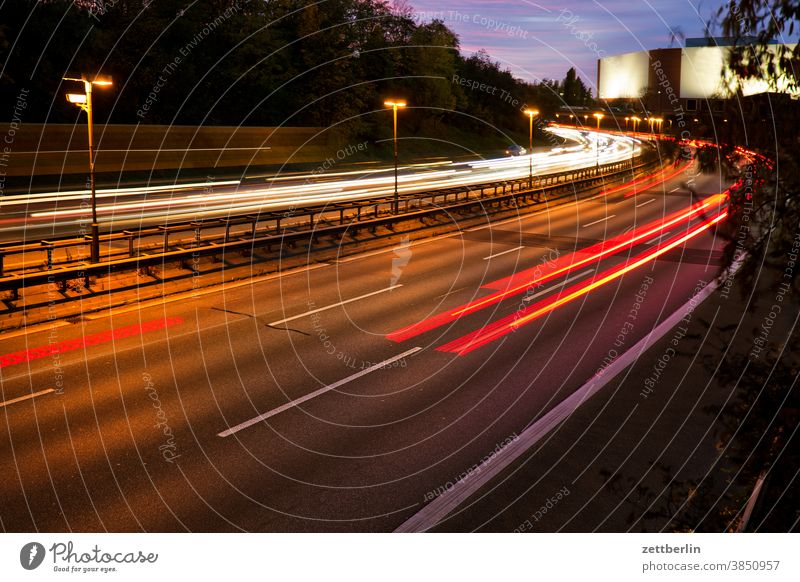 City highway in the evening Evening Movement blink variegated Dynamics fantasy flicker Art Light Visual spectacle light track Line Fairy tale Night at night