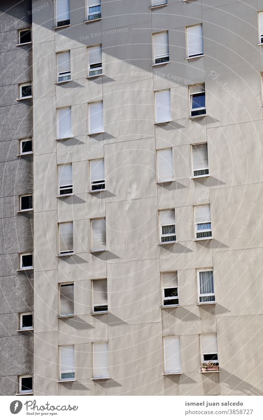 windows on the white facade of the house, Bilbao city architecture building exterior balcony home street outdoors color colorful structure construction wall