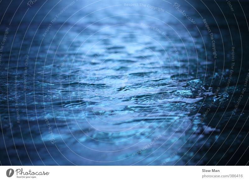 blue wonder - blue water Ocean Waves Pond Blue Freedom Rain Storm Deluge Colour photo Exterior shot Copy Space left Copy Space right Copy Space top