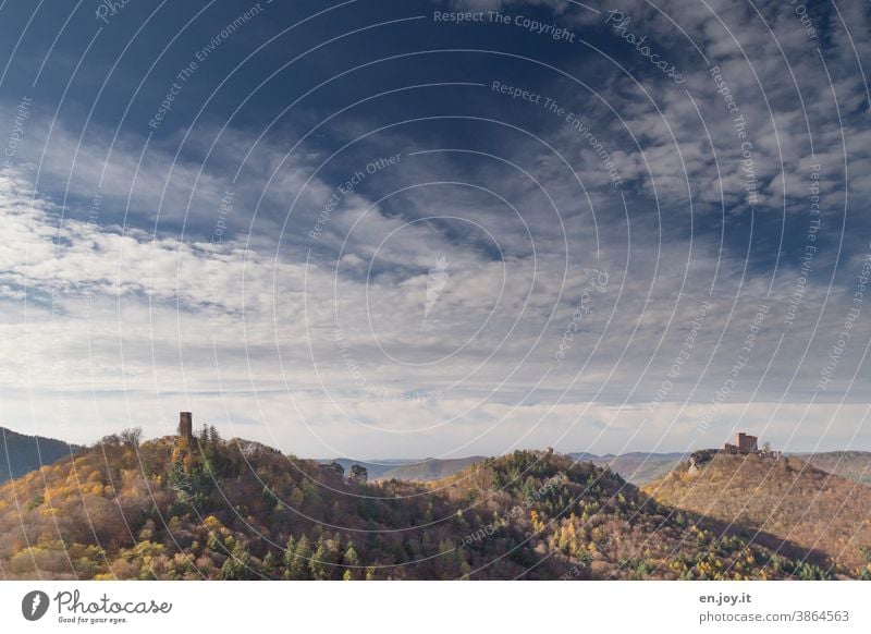 Trifels Castle in the Palatinate Forest castle castle trifels Palatinate forest palatinate Rhineland-Palatinate Tourist Attraction Hill Germany Landmark