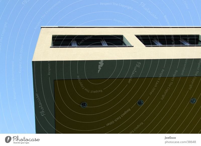 space free floating Room Sky Building Architecture Window Free Yellow Perspective Individual Hover bottom view Exterior shot