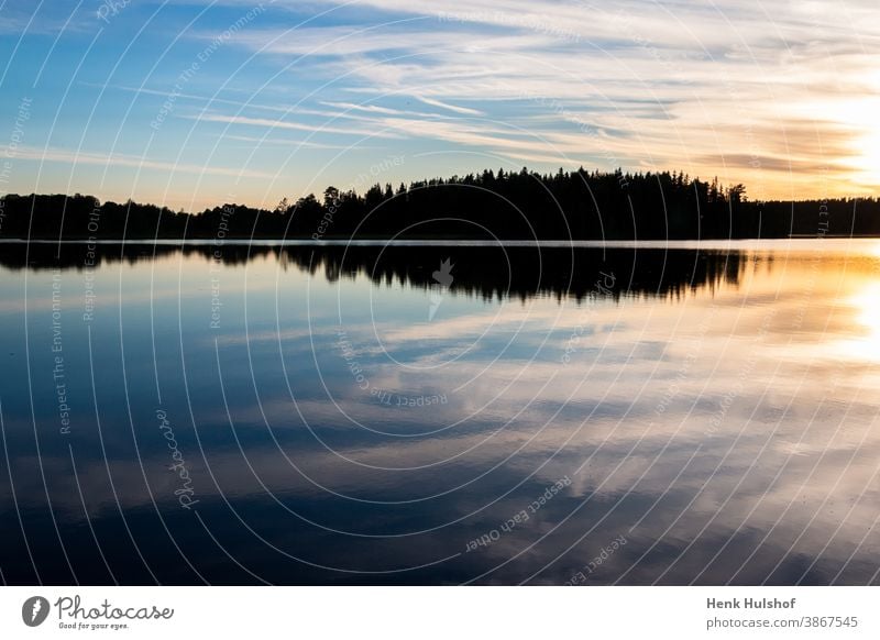 Beautiful evening view at the blue hour over the Safssjon  lake background beautiful beautiful landscape blue hour photopgraphy calm calm water clouds