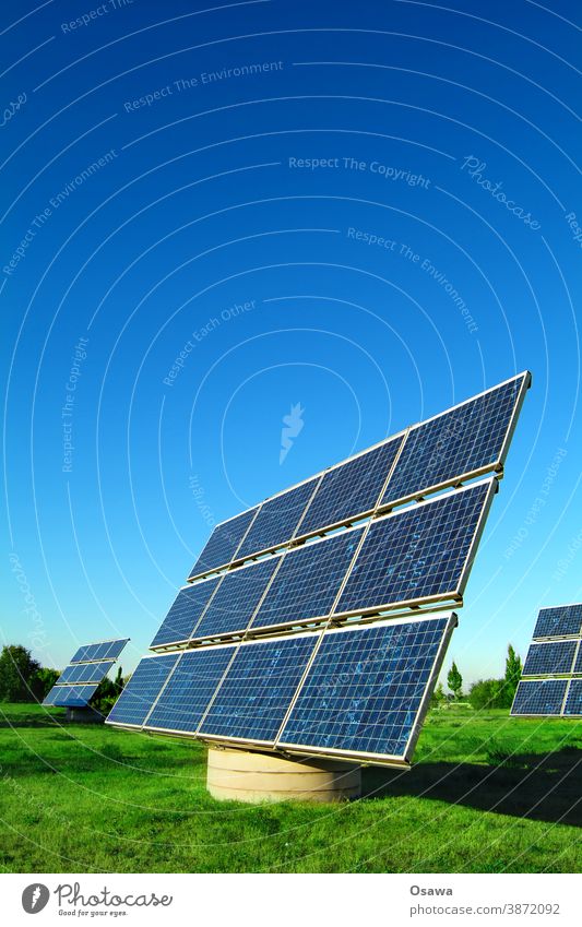 Power plant on a green meadow against a blue sky Green Nature Landscape Meadow energy revolution Energy crisis Climate Climate change Beautiful weather