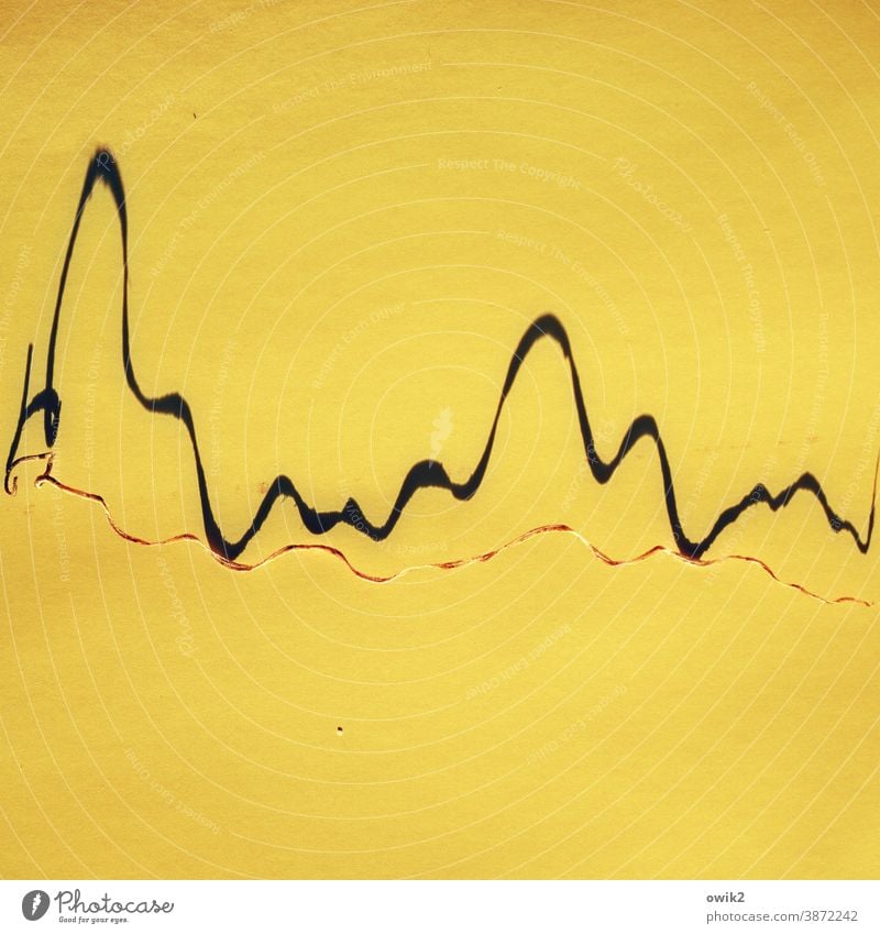 Balance sheet curve Curve Zigzag Abstract Pattern Colour photo Deserted Structures and shapes Illustration Detail Graphic Yellow Background picture Design Line