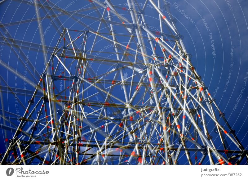 confused Technology Town Manmade structures Metal Net Network Exceptional Trashy Crazy Blue Scaffolding Untidy Colour photo Exterior shot Deserted Day