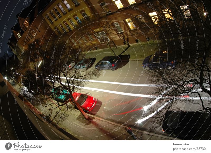 park Parking Night Stripe Swing Long exposure Light Car