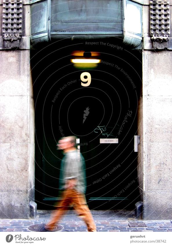 next door Green House number 9 Man Forwards Going Blur Architecture Door Movement