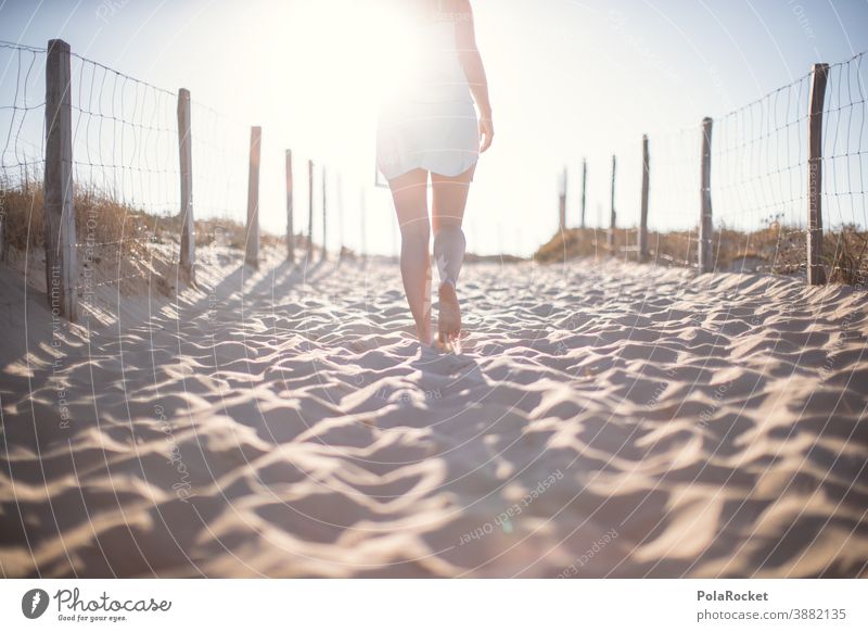 #A0# Beachfront France Dreamily Future Loneliness Walking Woman Landscape Water Colour photo Sand Exterior shot Nature Tourism Idyll Ocean Vacation & Travel