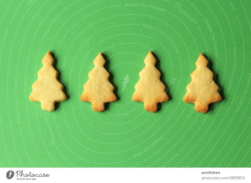 Oh Christmas trees biscuits bake biscuits Cookie cut out cookies Christmas & Advent Baking Baked goods Dough Colour photo Christmas biscuit Delicious Nutrition