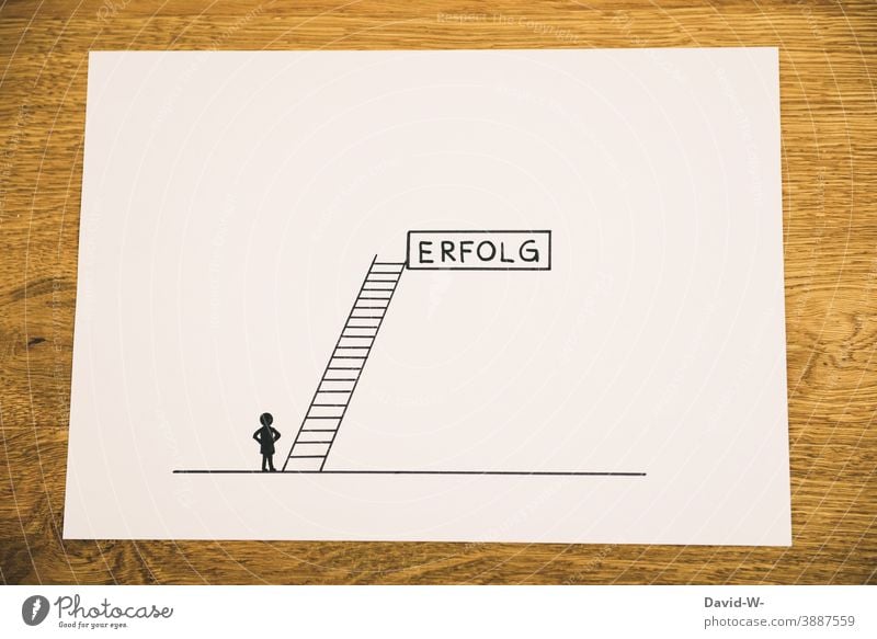 road to success Prospect of success Success Drawing concept Stick figure Creativity Ladder Success concept Upward Target Career