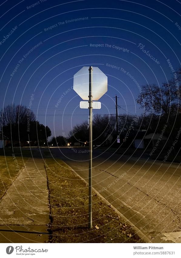 Stop Sign Stop sign Road sign Warning sign Colour photo Street Exterior shot Deserted Signs and labeling lonely Signage Safety Traffic infrastructure Reflection