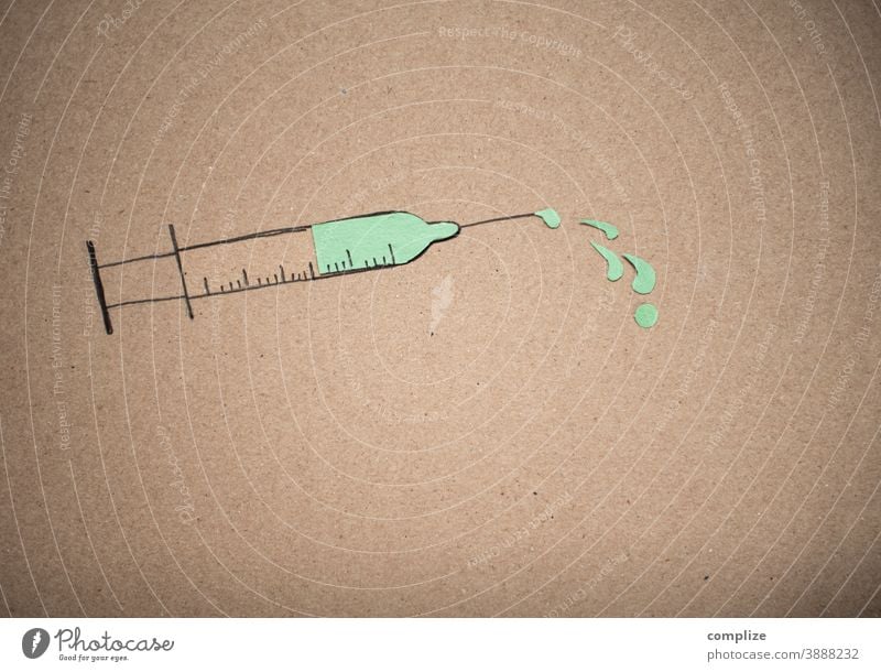 Do it Yourself - Syringe Immunization inoculate sb. vaccine silhouette creatively Fluid medicine flu Virus Virus infection covid-19 coronavirus Common cold