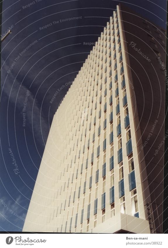 White Giant High-rise Window Geometry Corner Structures and shapes Architecture Partially visible Blue Sky university building Academic studies