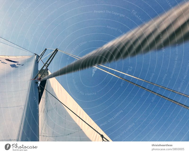 Sail mast against blue sky, Greece Sailing Sailboat Sailing ship Sailing trip Sailing vacation Sailing yacht Yacht Navigation Railing Boating trip Water