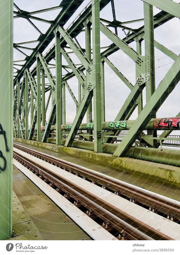 railway bridge Steel Railroad Bridge rhine bridge Railway bridge Railroad tracks Rail transport Transport Logistics Train travel Means of transport