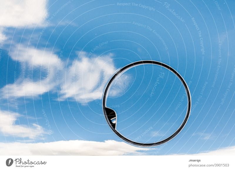 Gas cap Refuel Raw materials and fuels Gasoline Diesel Resource Environment Environmental pollution Reflection Blue Clouds Close-up Irritation Circle Creativity