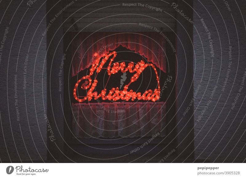 Merry Christmas Christmas & Advent Decoration Winter Feasts & Celebrations Christmas decoration Colour photo Neon light x-mas Text Typography typography Design