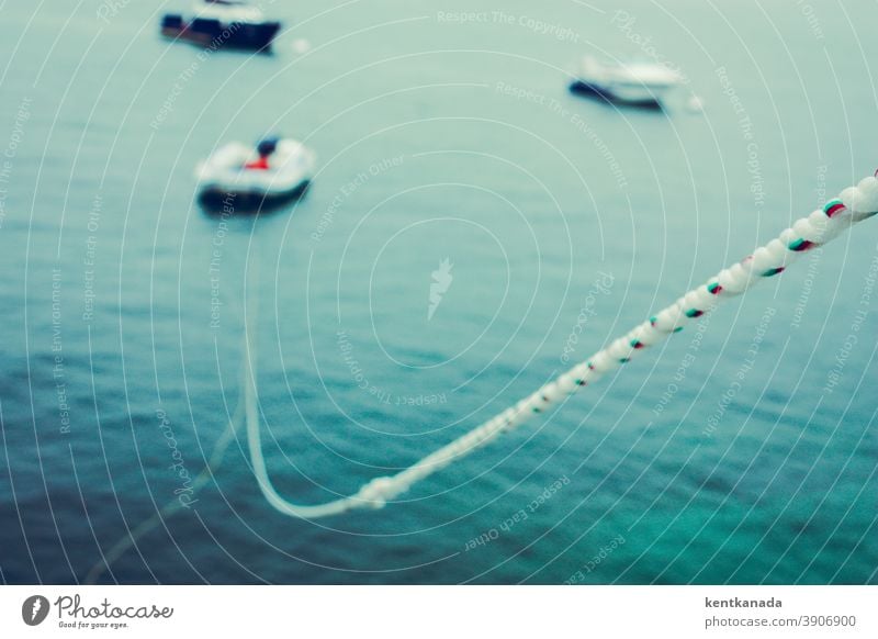 Close Up of a line, boats and water Rope Water Ocean Landscape Blue travel coast Outdoors vacation Bay pretty Summer bank seascape Picturesque coastline Europe