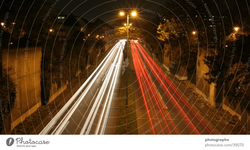 White versus Red Long exposure Stripe Night Town Cologne Light Car Street