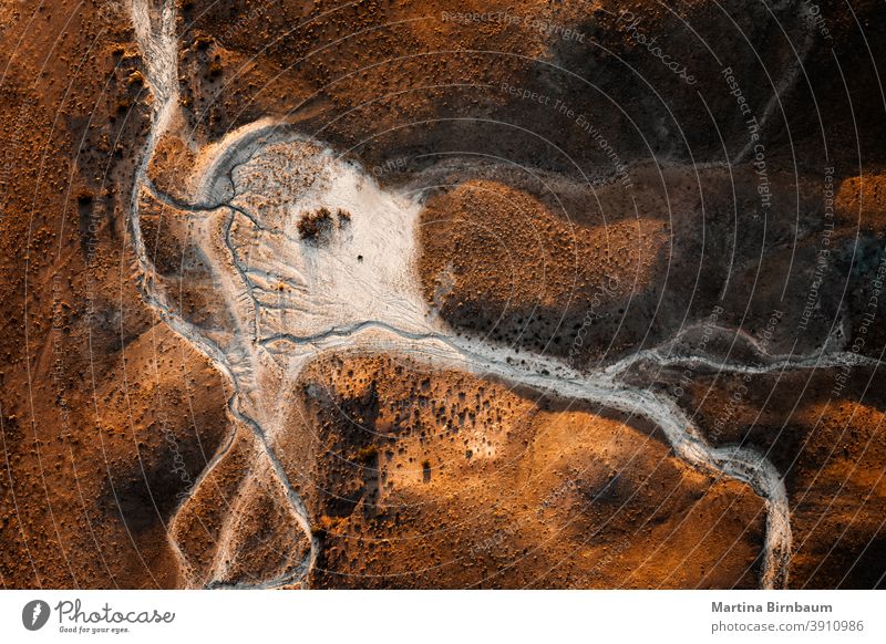 Aerial and close up view on the landscape of the Arches National Park, Utah aerial moonscape overlook ridge top down view veins travel utah nature rock geology