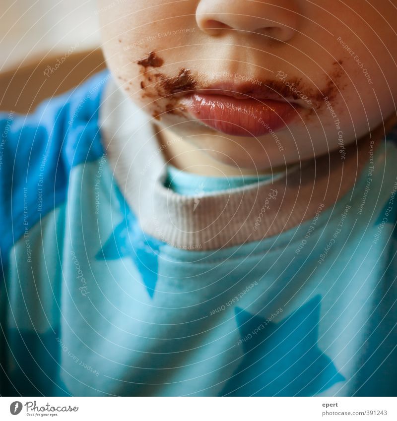 The first thing in the morning is chocolate in his mouth. Candy Chocolate Eating Breakfast Child Toddler Nose Mouth Happiness Cute Happy Contentment To enjoy