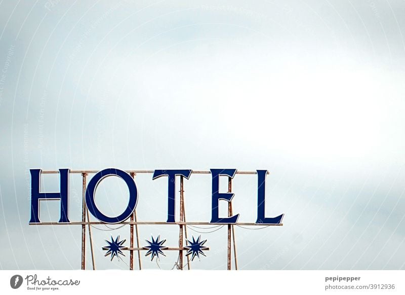 Hotelschild Schilder und Schriftzüge 3 Sterne Tourismus Buchstaben Typography typo sterne Urlaub sommer Reisen Ferien Ferien & Urlaub & Reisen holiday Himmel