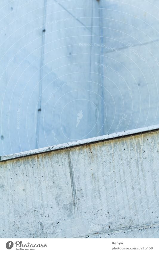 Steel blue with concrete wall Wall (building) Architecture Building Wall (barrier) Facade Deserted Exterior shot Concrete Colour photo obliqueness Abstract