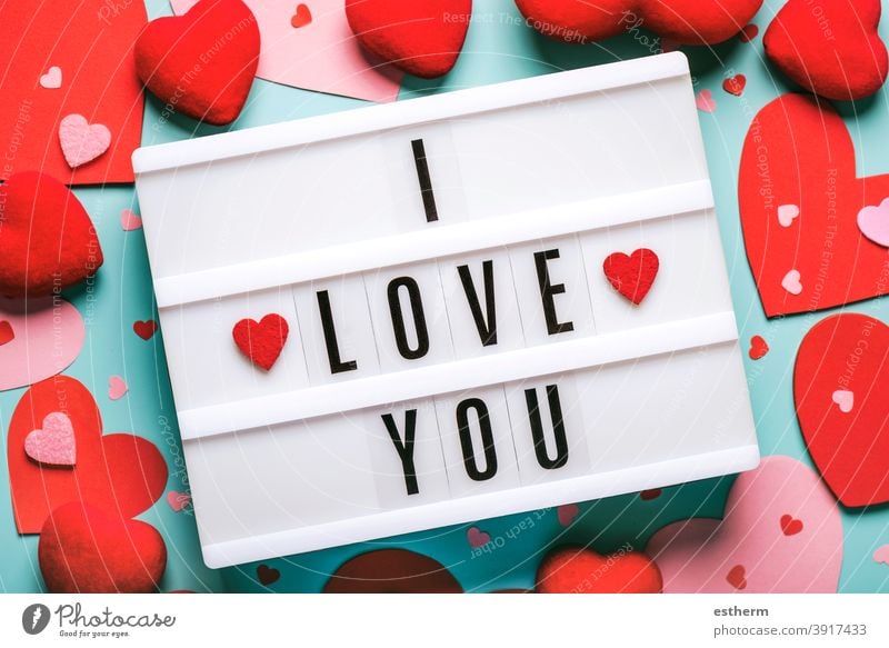 Happy Valentine's Day.Lightbox with the word i love you and red hearts.Valentine day concept Valentine's day valentine background lovely valentines