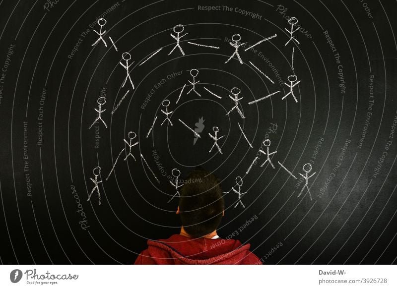 Connecting people together cross-linked transfer corona interconnected Infection Stick figure Online Network Risk of infection Blackboard Chalk