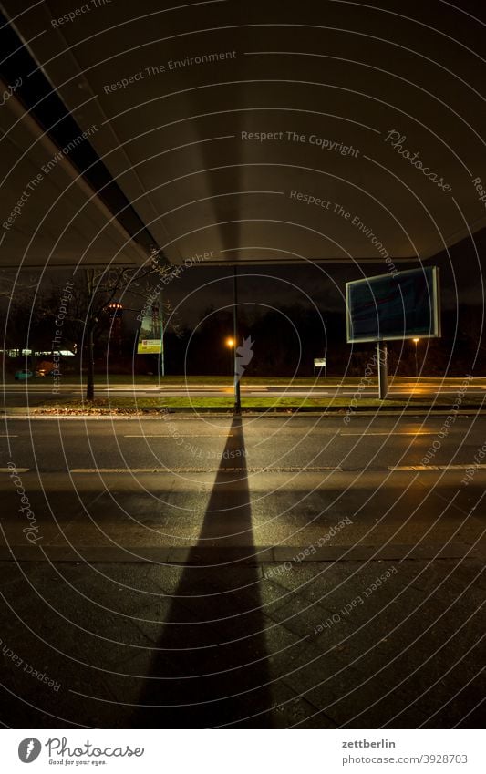 bus stop Bus Evening Train station Berlin Movement Bus stop Dynamics Light Visual spectacle light track Line Night at night Nature rush hour Floodlight game