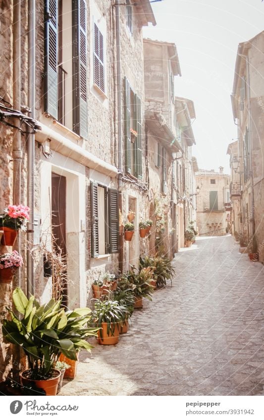 Mallorca Majorca Spain Vacation & Travel Mediterranean sea Exterior shot Summer Alley old houses Balearic Islands Tourism House (Residential Structure) South