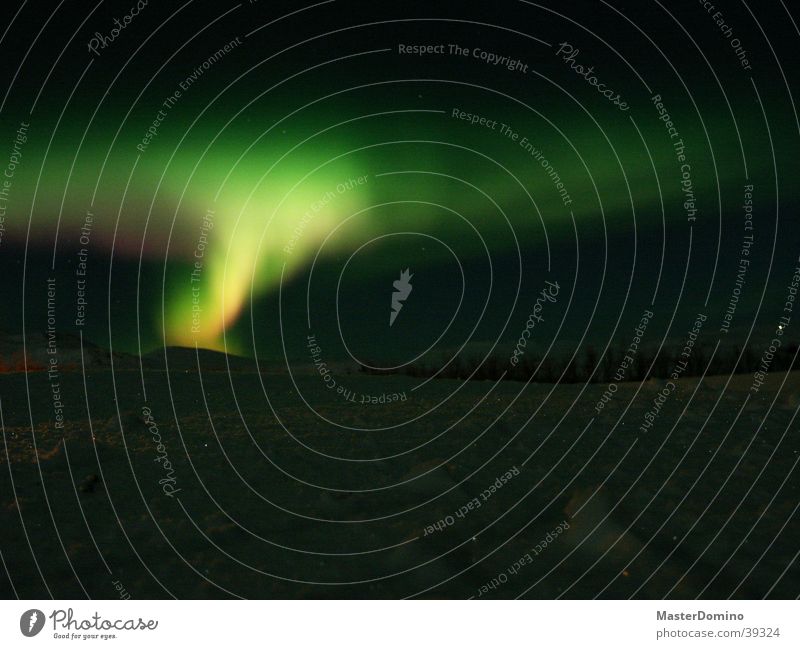 northern lights Aurora Borealis Iceland Night Natural phenomenon Green Glimmer Light Celestial bodies and the universe Cold Dark Glow North Yellow Mystic Magic