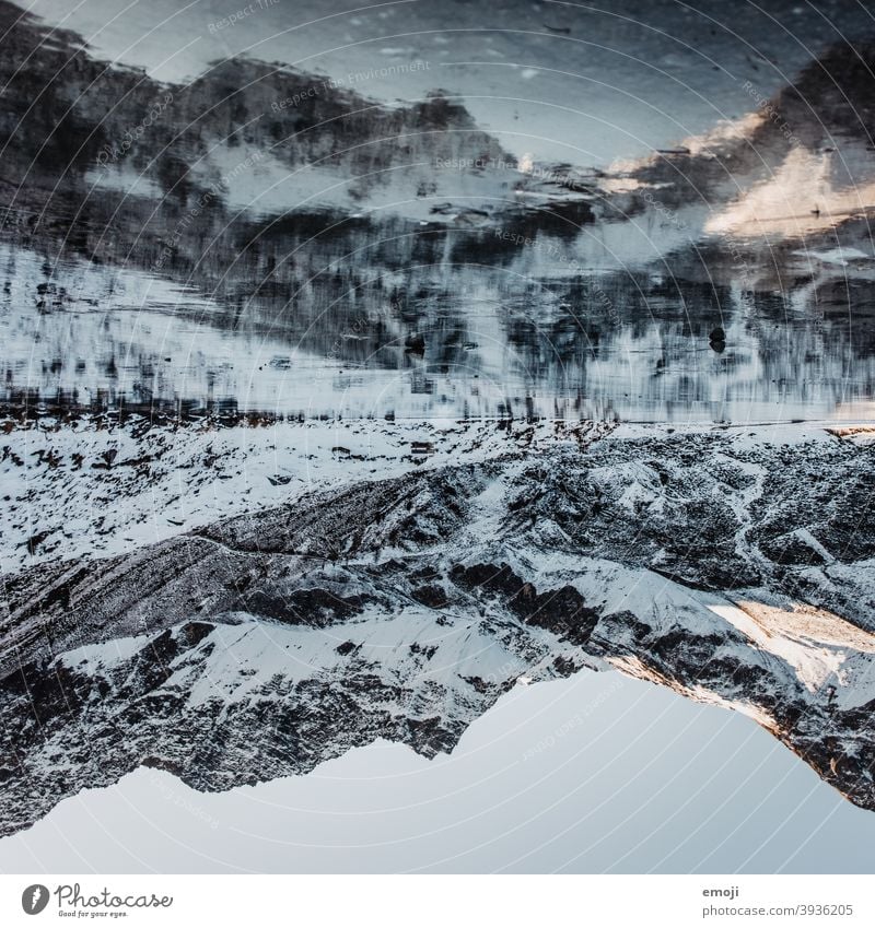 Mountain lake in winter in Arosa, Switzerland Winter Snow Alps Lake Water Blue Cold Tourism Destination Panorama (Format) Nature mountain lake arosa Grisons