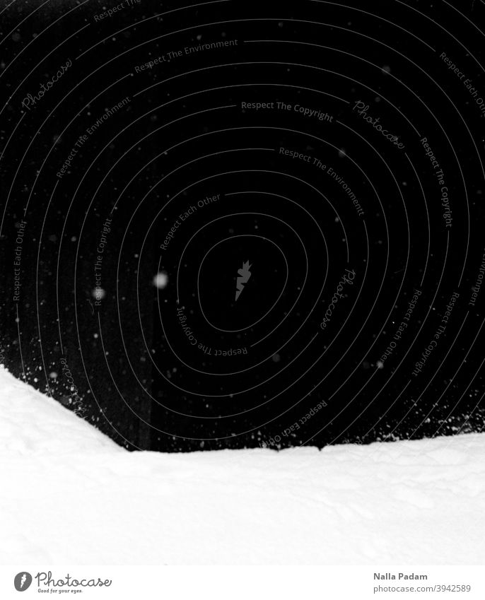 Black and white in winter Analog Analogue photo Black & white photo Black diamond Snow Snowfall house corner Mining Museum Bochum The Ruhr Exterior shot