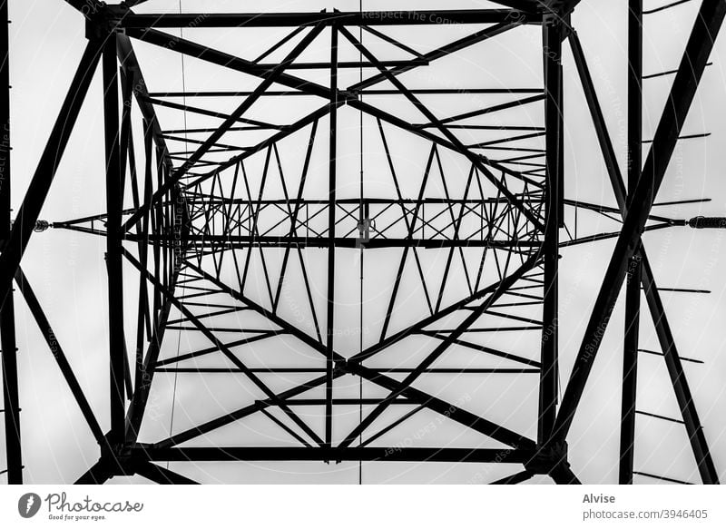 suspended geometries pylon high voltage metal tower energy transmission electricity industry sky geometry engineering electrical technology line power cable