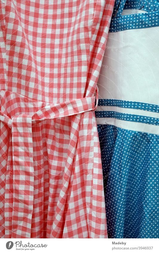 Patterned dresses for the summer in the style of the fifties and sixties at the flea market at the Golden Oldies in Wettenberg Krofdorf-Gleiberg near Giessen in Hesse